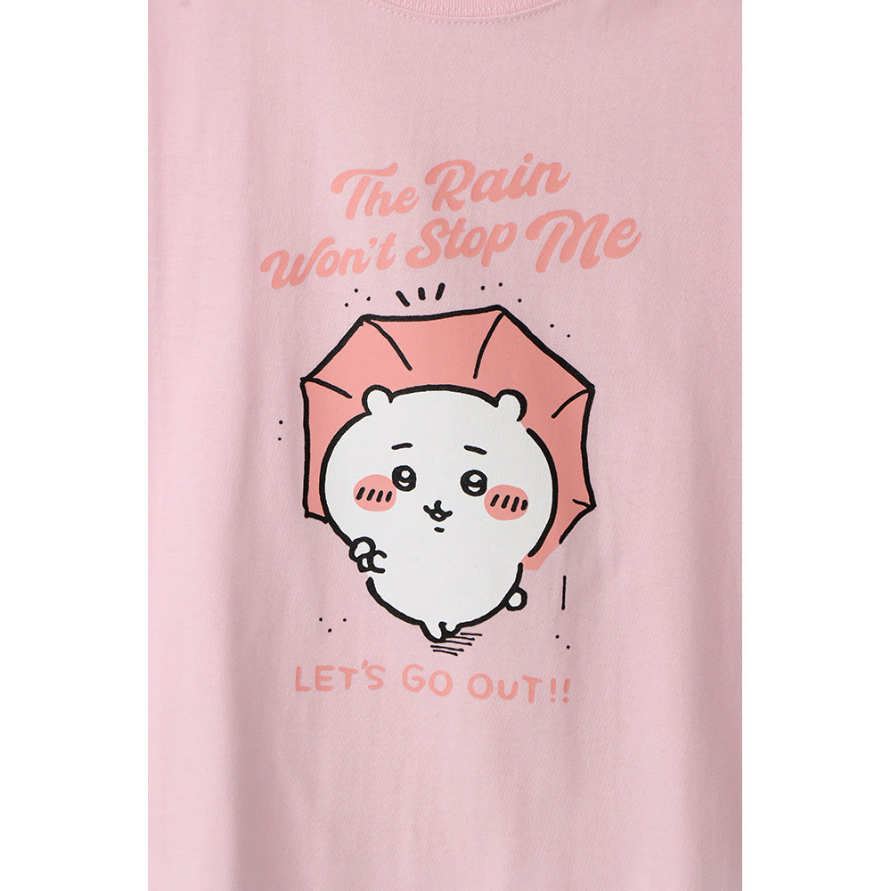 I'm looking forward to going out! Nana T -shirt Chiikawa and umbrella light pink