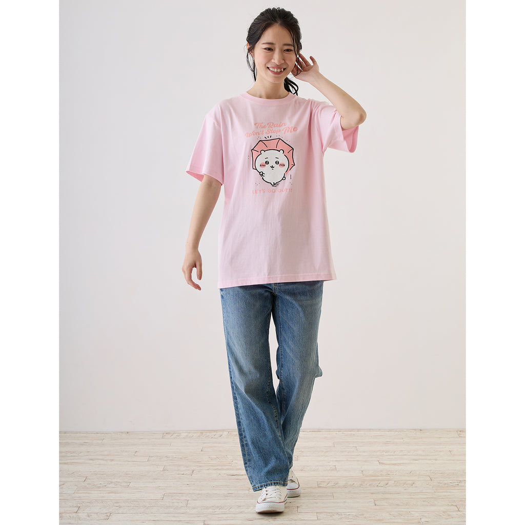 I'm looking forward to going out! Nana T -shirt Chiikawa and umbrella light pink