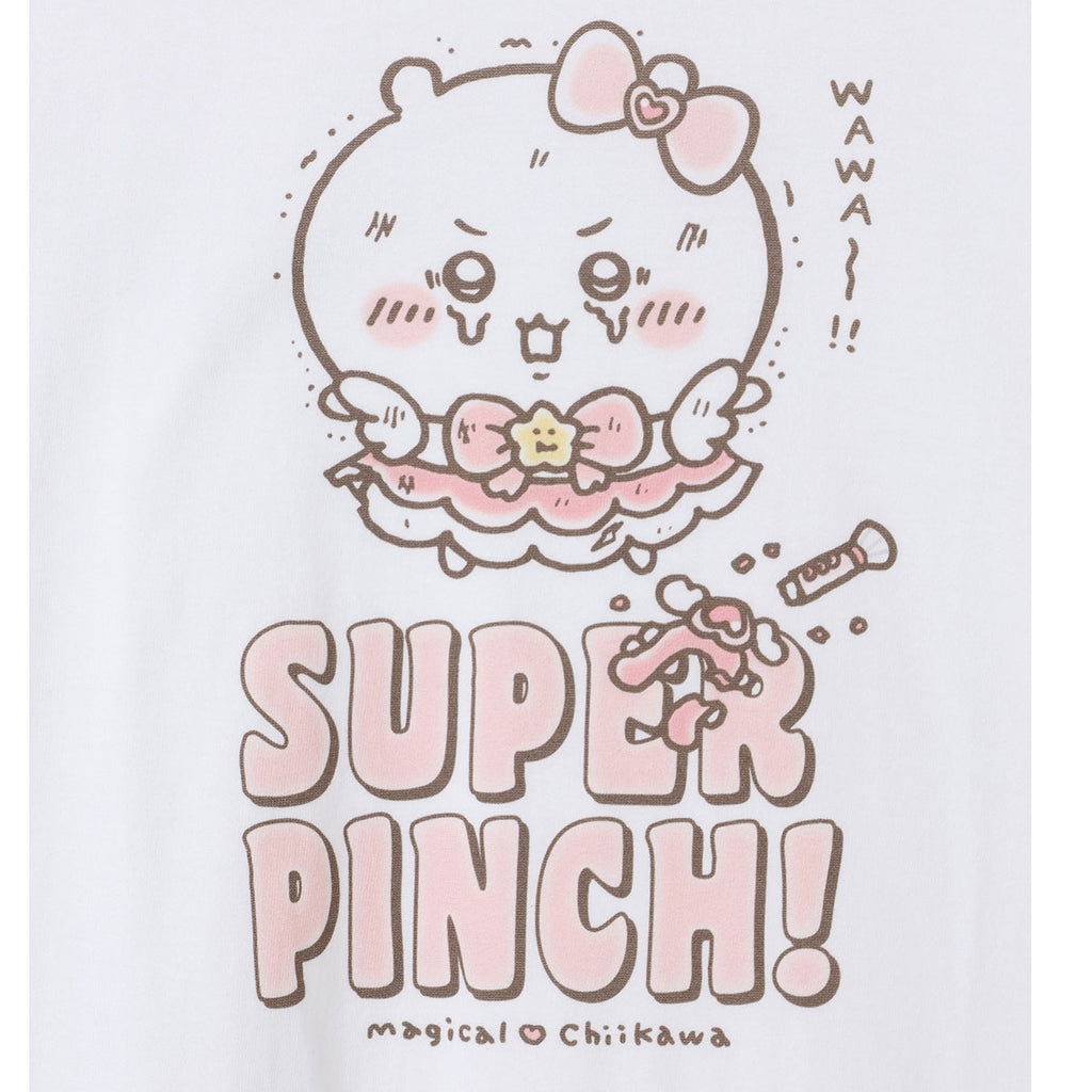 Chikawa Super Makikaru Kawakawa Big T -shirt SUPER PINCH! white