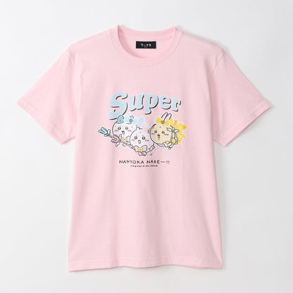 치이카와 초매지컬 치이카와 T셔츠 Super NANTOKA NARE～!! 베이비 핑크