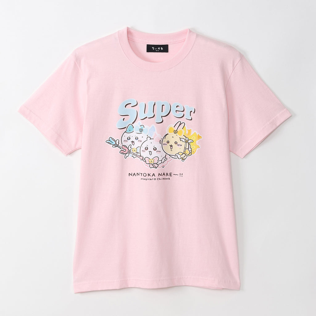 ちいかわ 超まじかるちいかわ Tシャツ Super NANTOKA NARE～！！ ベビーピンク