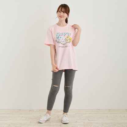 치이카와 초매지컬 치이카와 T셔츠 Super NANTOKA NARE～!! 베이비 핑크