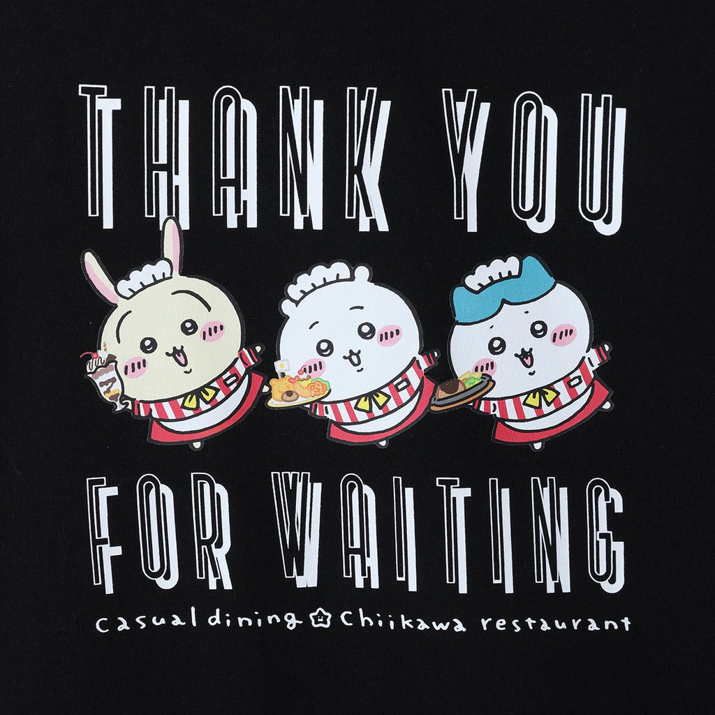 ちいかわ ちいかわレストラン Tシャツ THANK YOU FOR WAITING ブラック