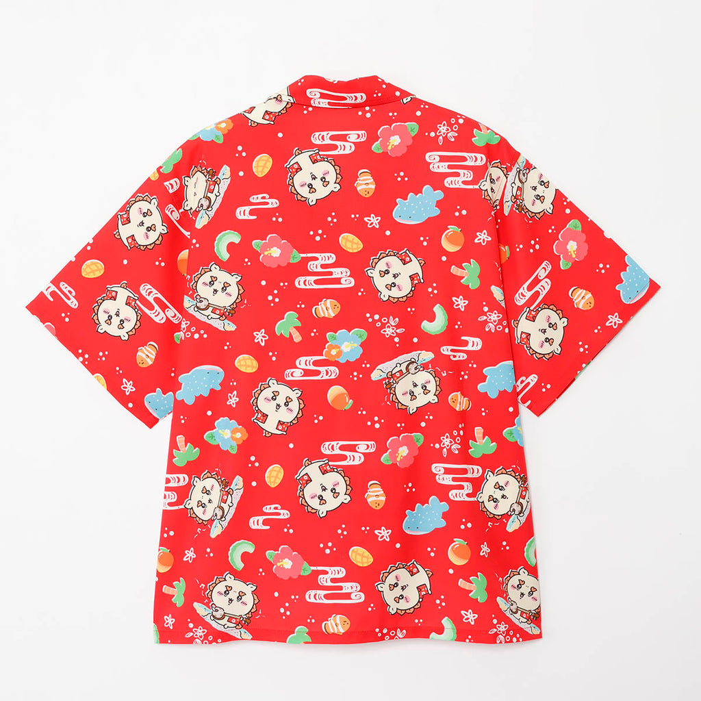 Chiikawa Shisa's souvenirsya Aloha shirt shisa red