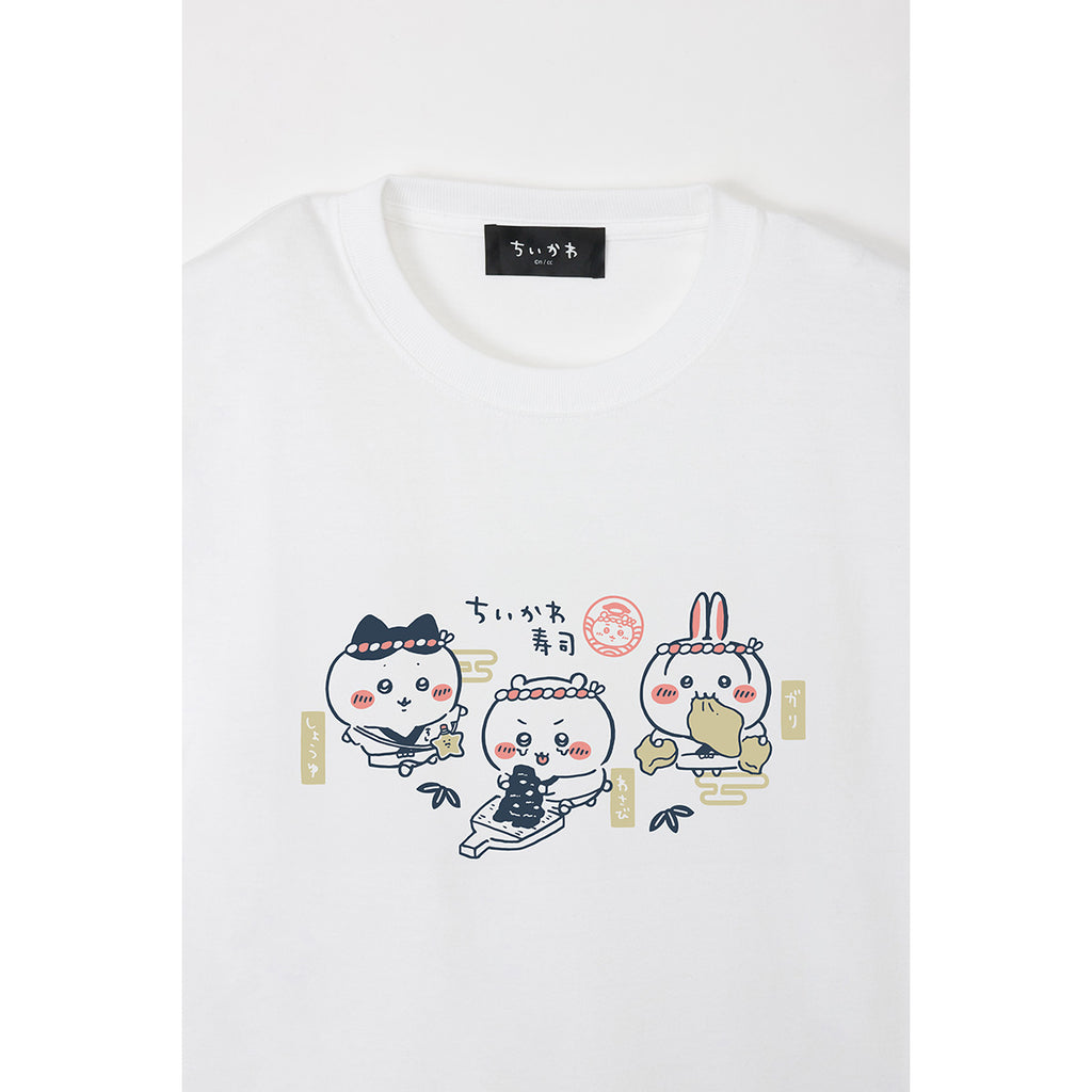 Chiikawa ChiikawaSushi T -shirt wasabi / soy sauce / gully white