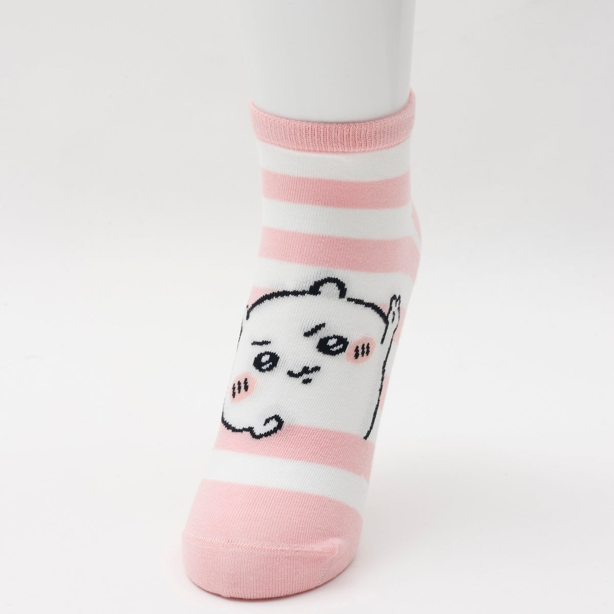 ちいかわ クルーソックス ちいかわピース ピンクボーダー