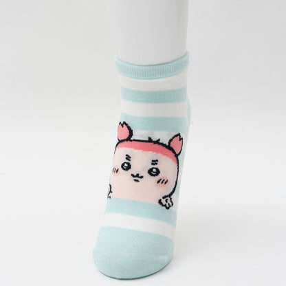 ちいかわ クルーソックス 古本屋ピース サックスボーダー
