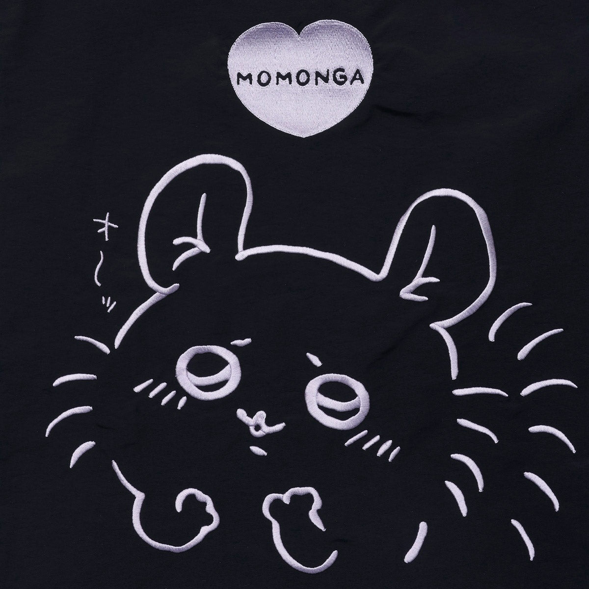 Chiikawa Embroidered ToteBag MomongaHeart Black (with embroideryKey ring) 