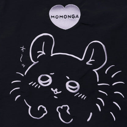 Chiikawa Embroidered ToteBag MomongaHeart Black (with embroideryKey ring) 