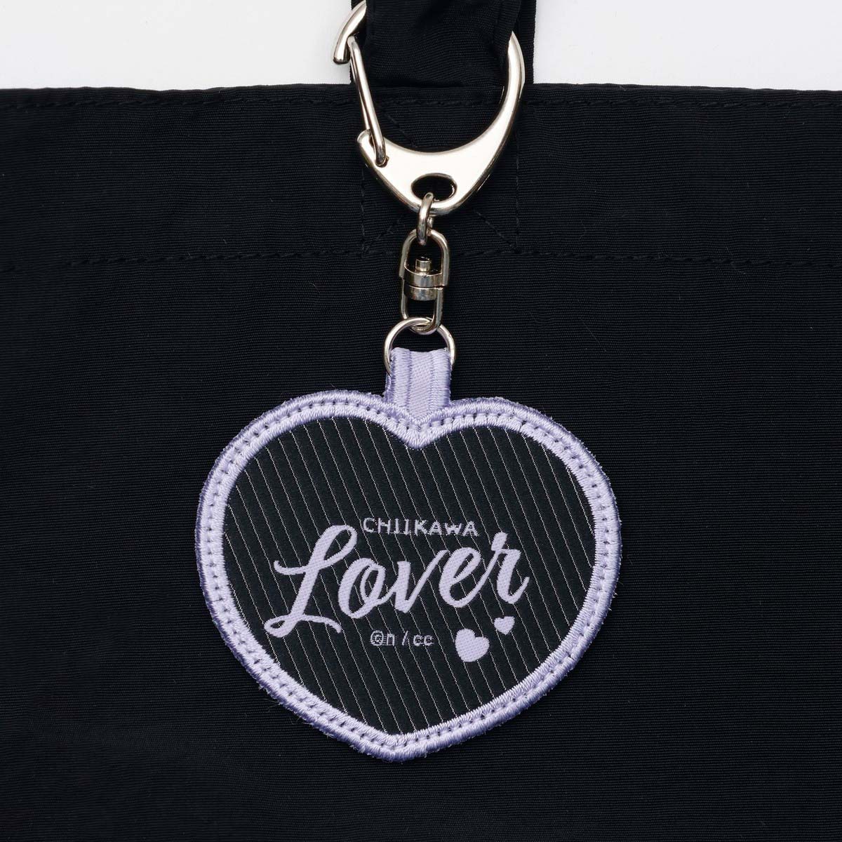 Chiikawa Embroidered ToteBag MomongaHeart Black (with embroideryKey ring) 