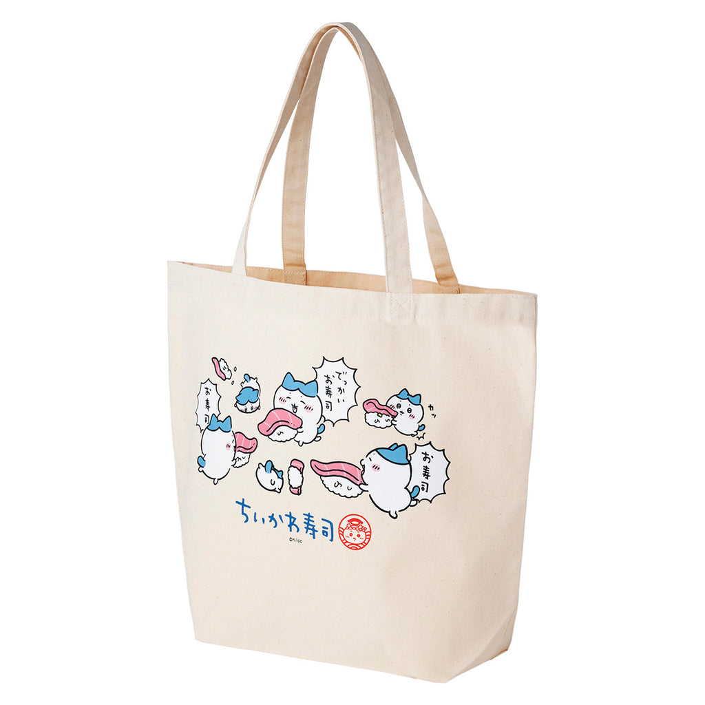 Chikakawachi Ikawa Sushi Sushi Large Tote Bag (Kokurikuri)Hachiware）