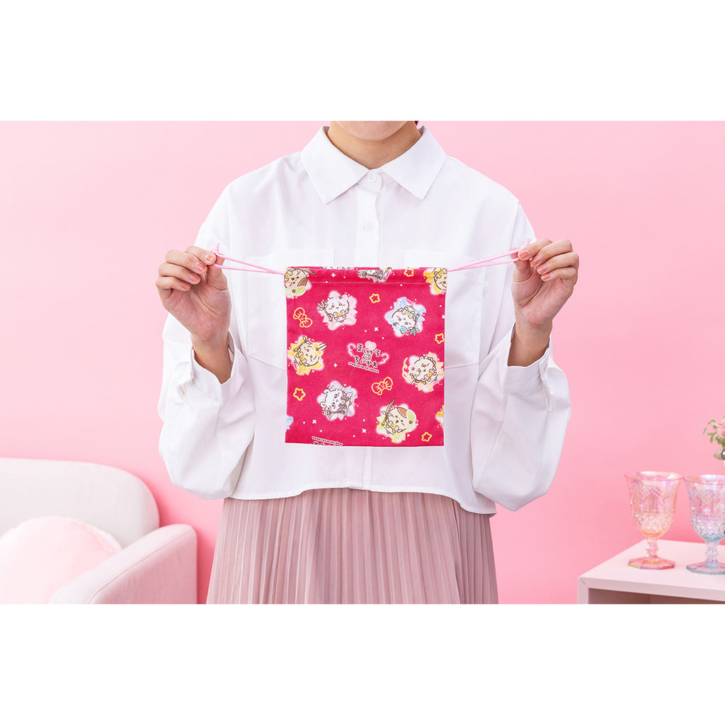 Chiikawa super magical and good size drawstring (pink)