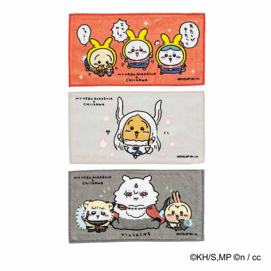 나의 히어로 아카데미아 × 치이카와 3장 세트 타올 (적<빌런>)