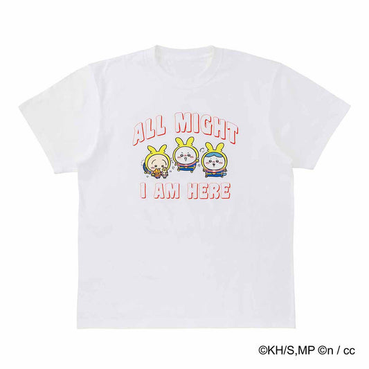 My Hero Academia × Chiikawa T-Shirt ALL MIGHT I AM HERE White