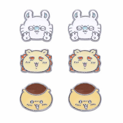 Chiikawa Magnetic Earrings 3-Piece Set (Momonga, Shisa, Kurimanju)