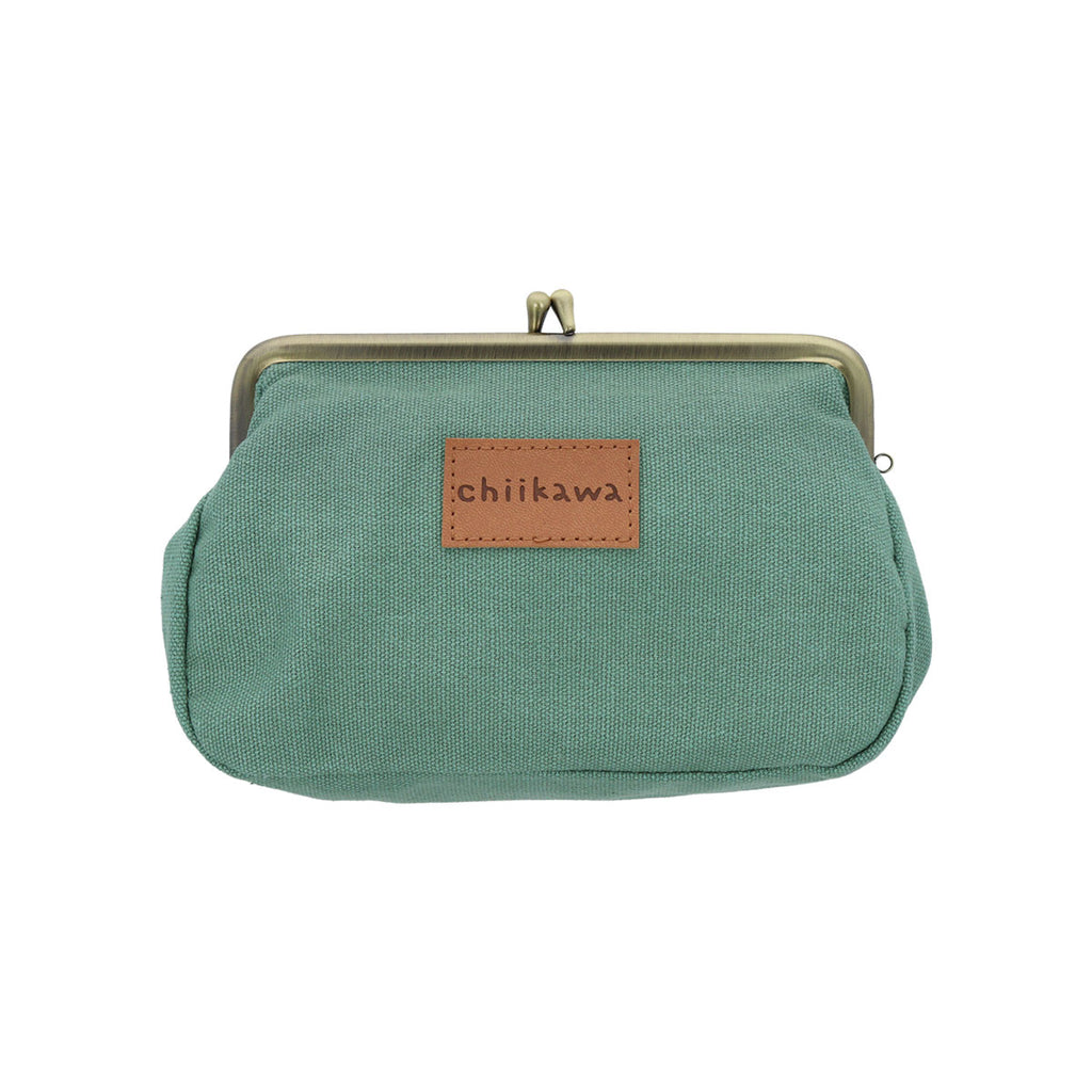 Chiikawa tatami embroidery gamaguchi pouch (green)