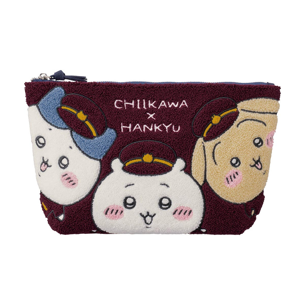 Chikawa Hankyu Train Sagara Embroidery Pouch