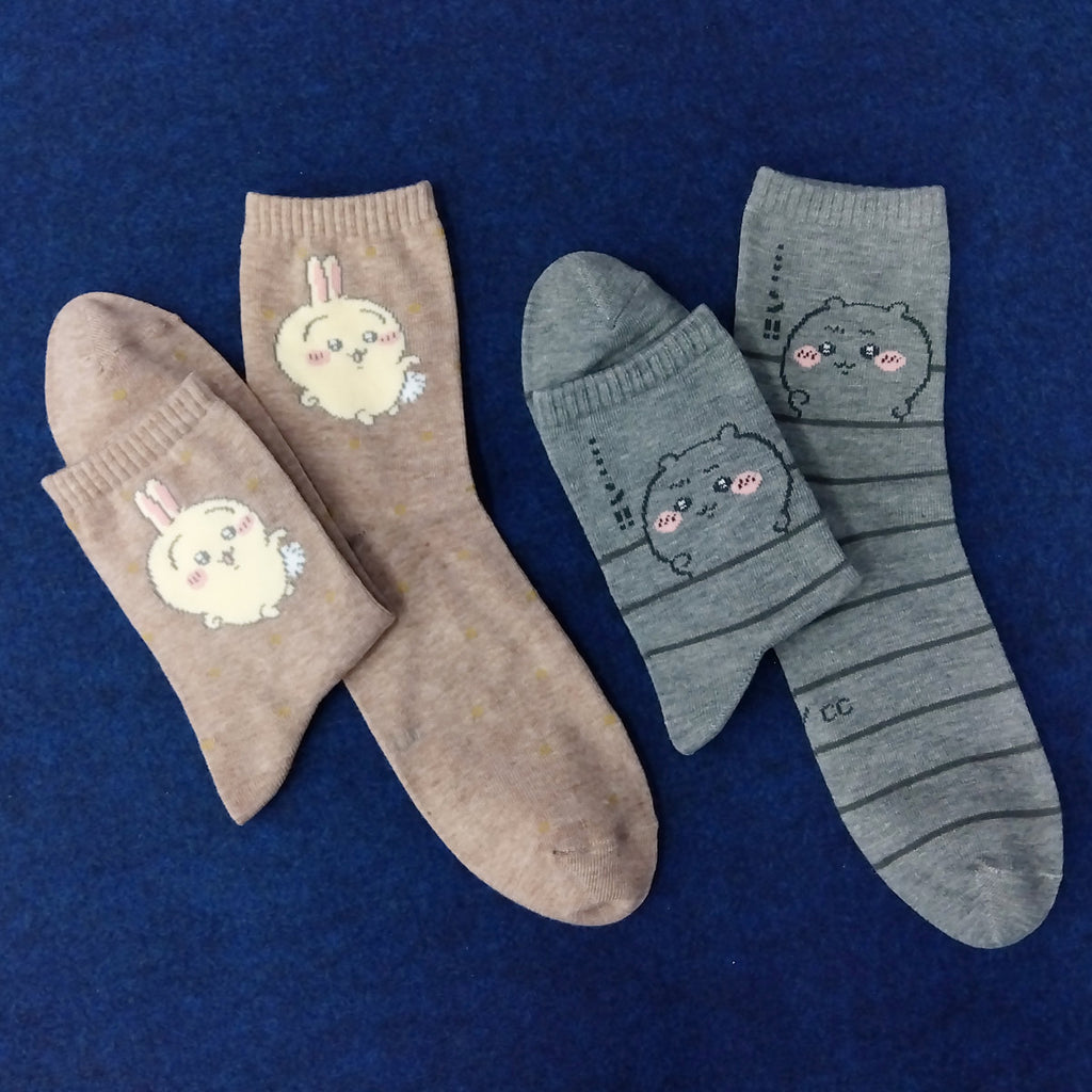 Chikawa Crew Socks (Rabbit Dot Beige) Men's