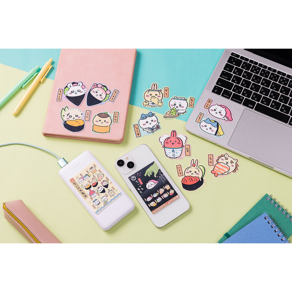 Chiikawa ChiikawaA size sticker that can be pasted on a sushi smartphone (Momonga Negitro)