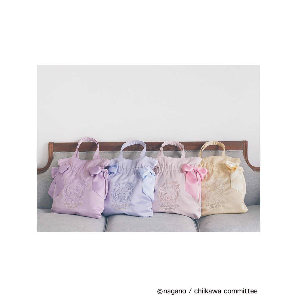 【预订】吉伊卡哇 Maison de FLEUR 刺绣双蝴蝶结托特包（飞鼠）【2025年3月中旬起依次发货（若延期发货也不可取消）】【不可与普通商品同时购买、不可指定配送日期】【不参与促销活动】