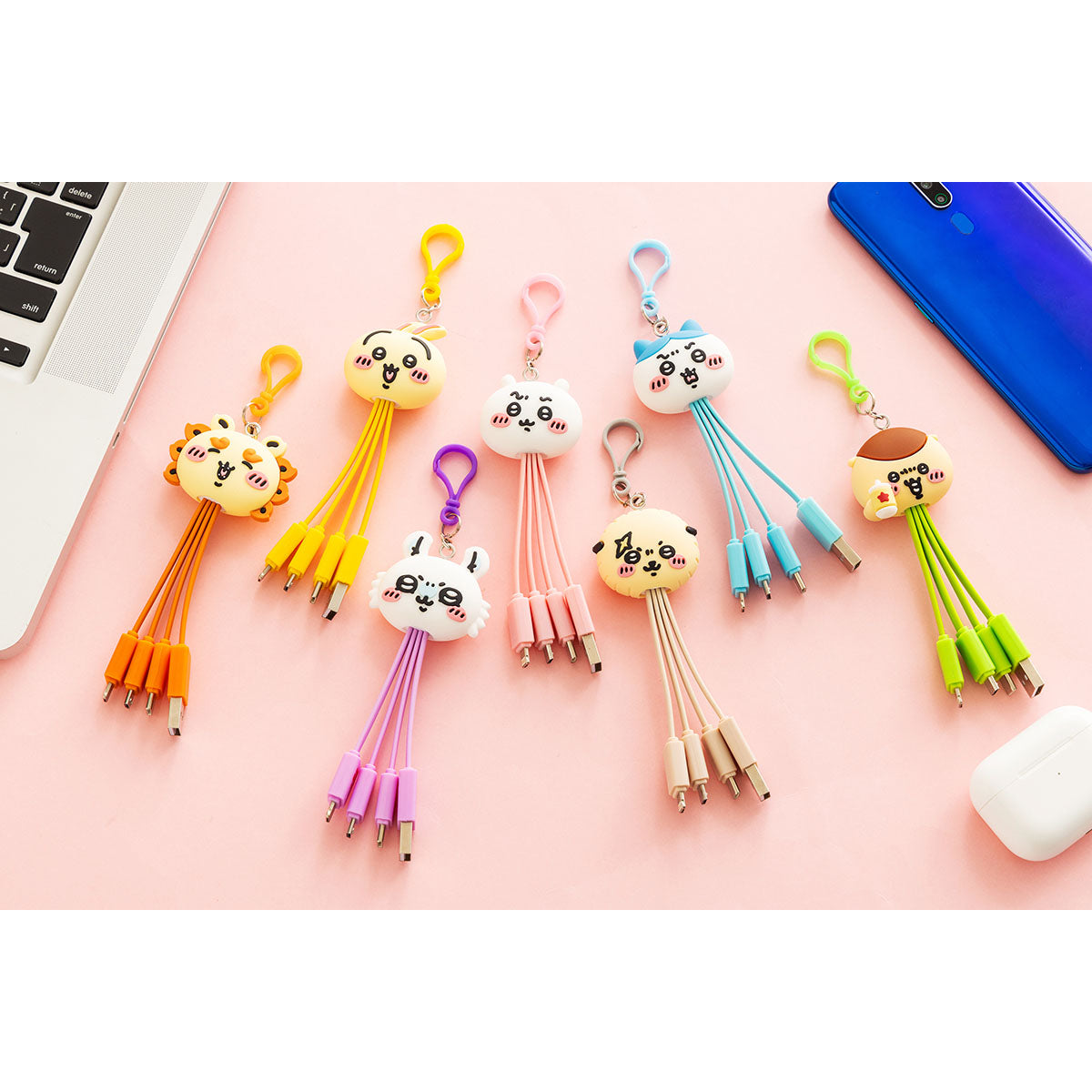 Chiikawa Face Multi-Charge Cable (Usagi)