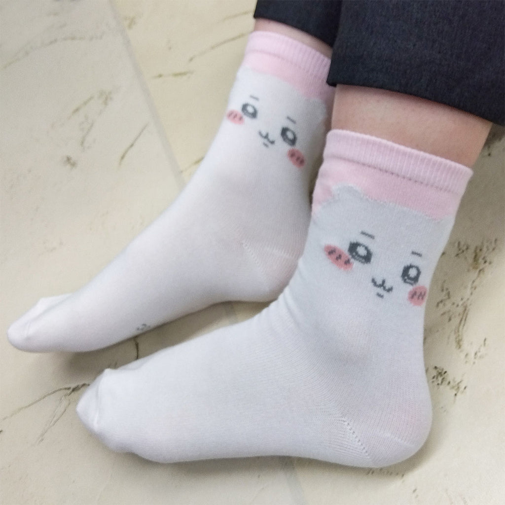 Chikawa Crew Socks (Chiikawa Face) For Ladies