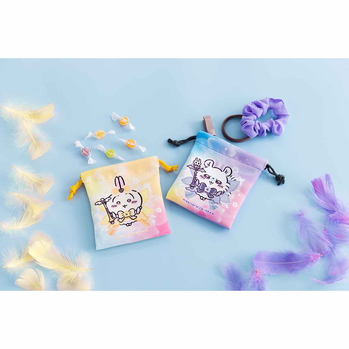 Chiikawa Super Magical Chiikawa 2-Piece Mini Drawstring Bags (Usagi & Momonga)
