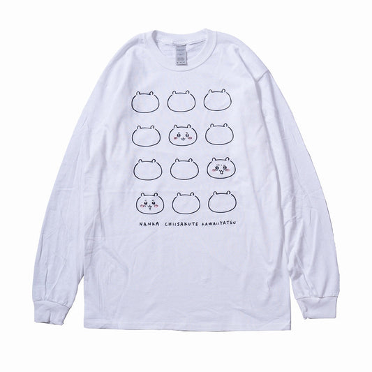 Chiikawa FACE L/S T-Shirt White