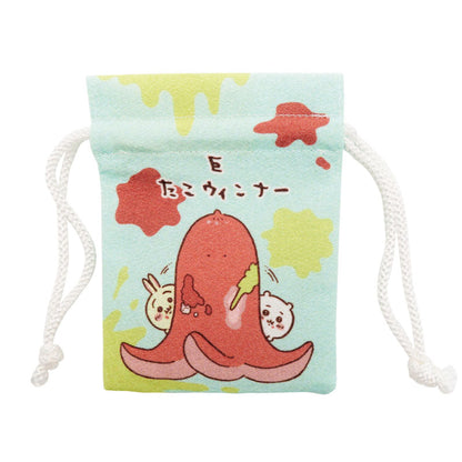 Chiikawa Bean Drawstring Pouch (Octopus Sausage)