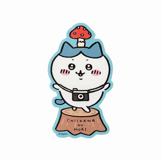Chiikawa Yuru-Cut Big Sticker (Mushroom Hachiware)