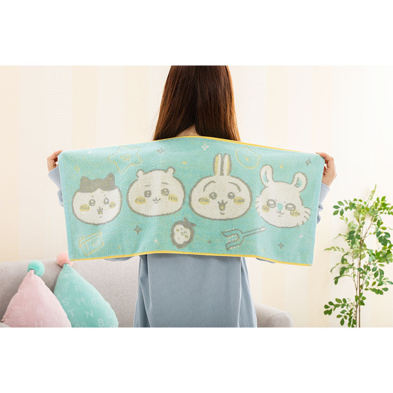 Chiikawa Jacquard Face Towel (Blue)