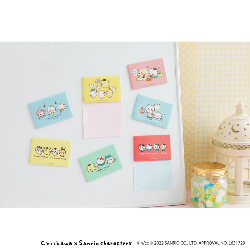 Chikawa x Sanrio Characters Square Magnet (Pompompurin x Chikawa)