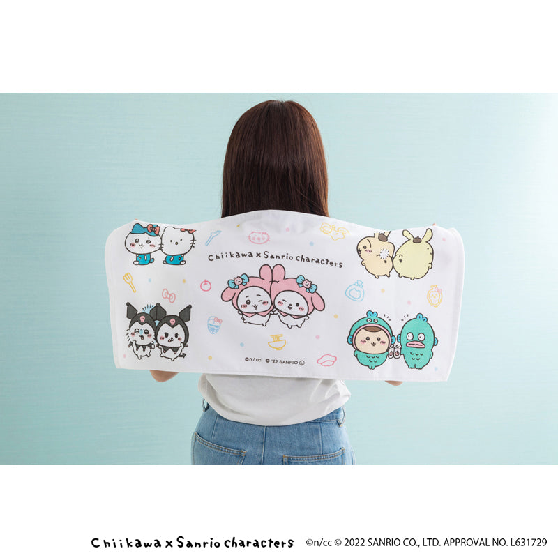 Chikawa x Sanrio Characters Face towel (everyone)