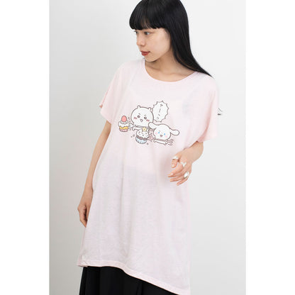 Chiikawa × Sanrio Characters Dolman One-Piece Chiikawa × Cinnamoroll Pink FREE