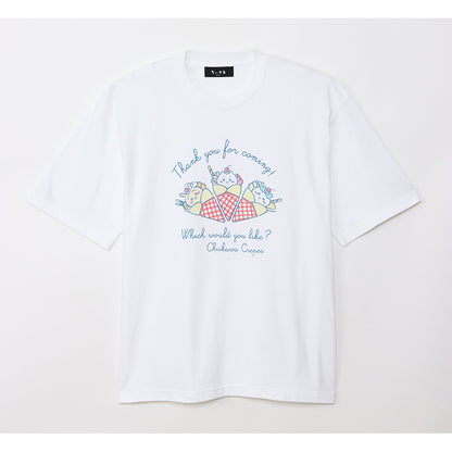 ちいかわ×マリオンクレープ ビッグTシャツ クレープ ホワイト