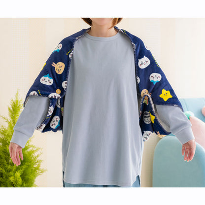 Chiikawa Warm 3-Way Blanket (Navy)