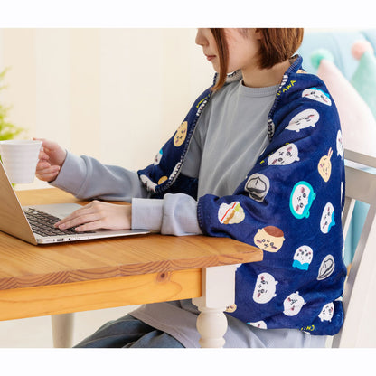 Chiikawa Warm 3-Way Blanket (Navy)