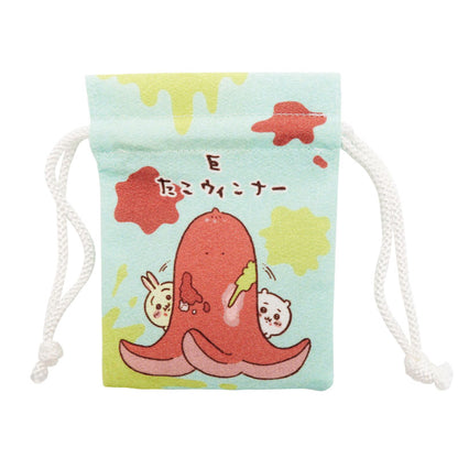 Chiikawa Bean Drawstring Pouch (Octopus Sausage)