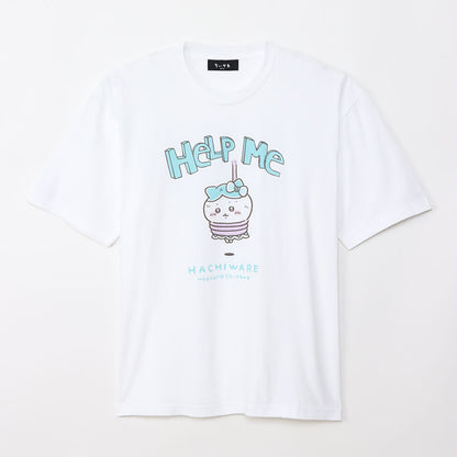 매지컬 치이카와 빅티셔츠 하치와레 HELP ME 화이트