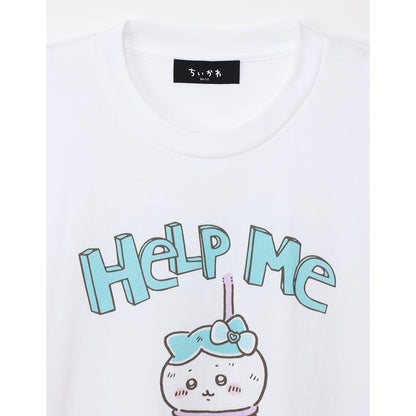 매지컬 치이카와 빅티셔츠 하치와레 HELP ME 화이트