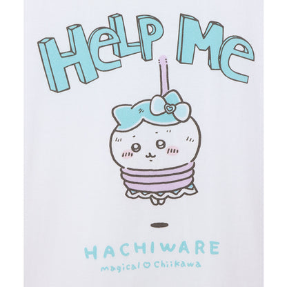 매지컬 치이카와 빅티셔츠 하치와레 HELP ME 화이트