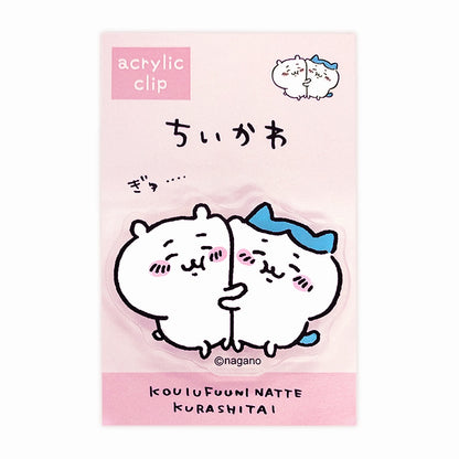 吉伊卡哇 壓克力夾子（粉紅色）