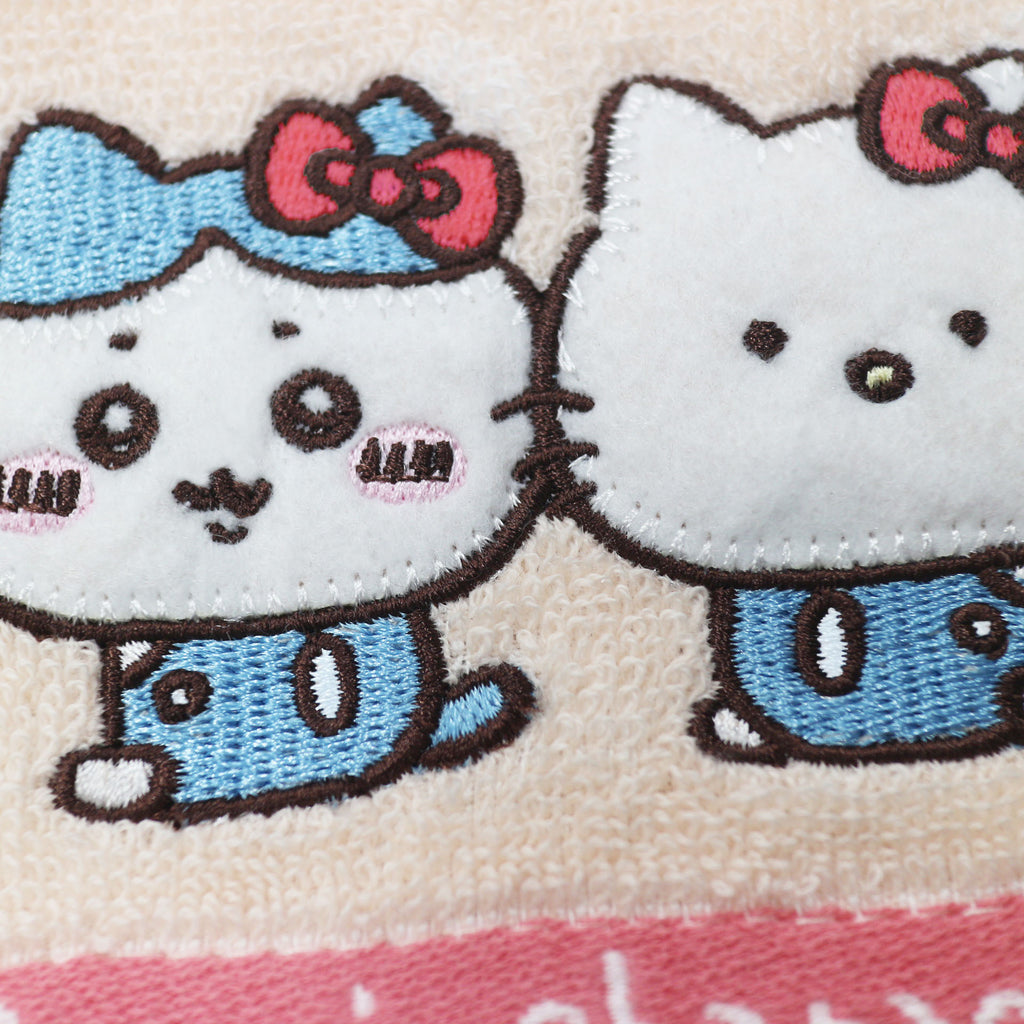 Chikawa x Sanrio 캐릭터 미니 타월 (Hachiware and Hello Kitty)