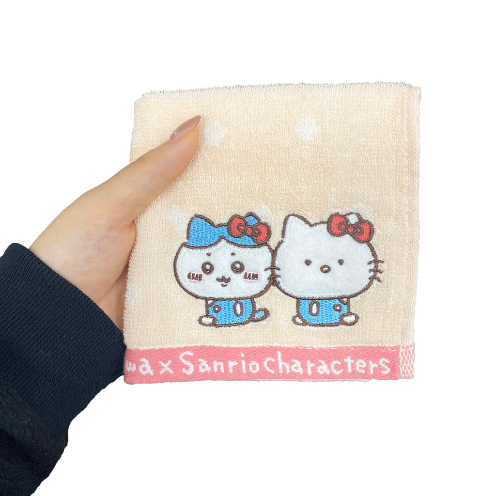 Chikawa x Sanrio 캐릭터 미니 타월 (Hachiware and Hello Kitty)