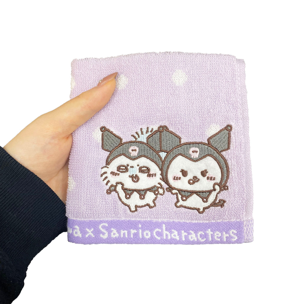 Chikawa x Sanrio Characters Mini Towel (Momonga and Kuromi)