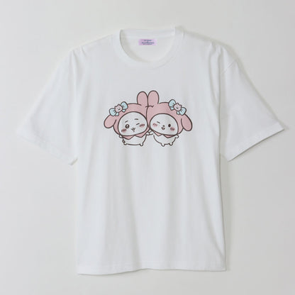 ちいかわ×サンリオキャラクターズ ビックTシャツ ちいかわ×マイメロディ ホワイト