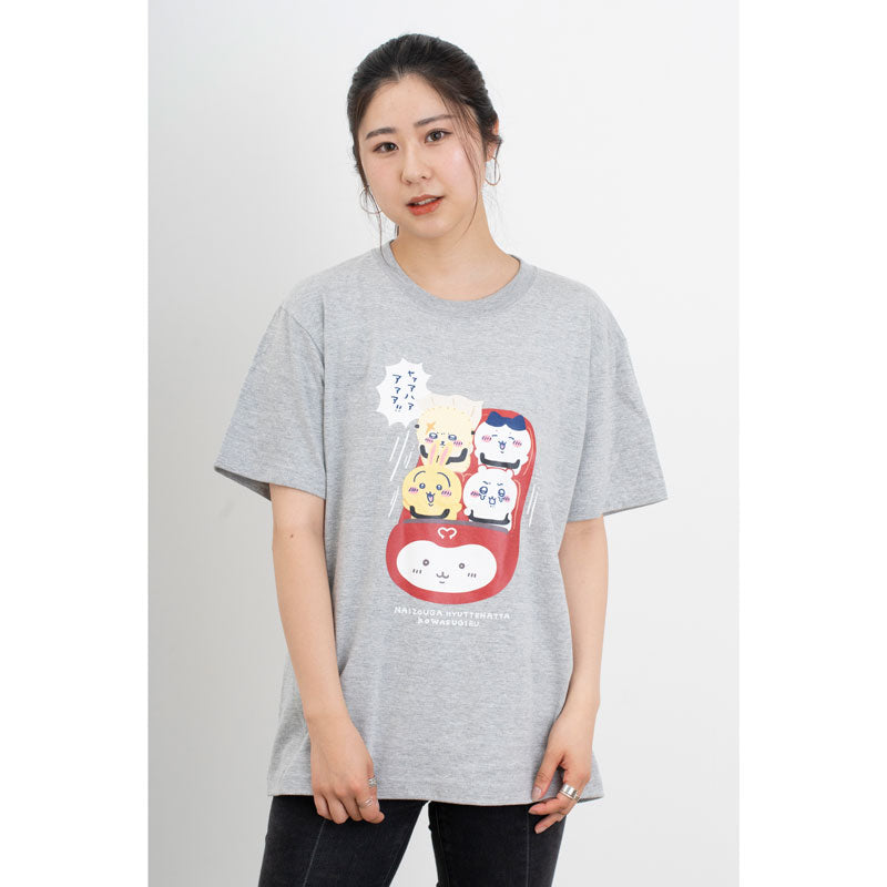 Chiikawa Waku Waku Yueenchi T -shirt Jet Coaster Gray Gray