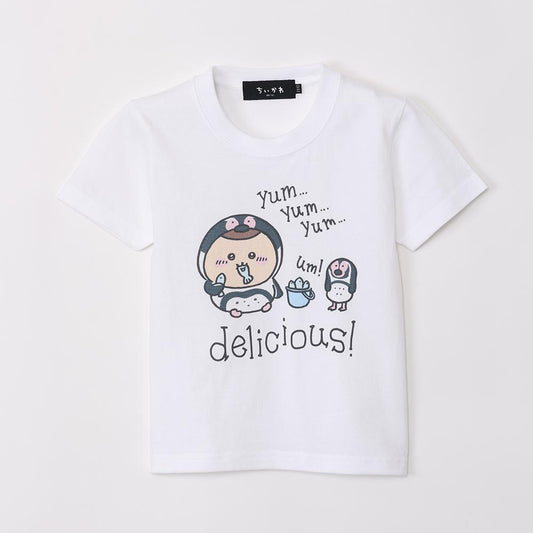 ちいかわ水族館 キッズTシャツ ペンギンヤムヤム ホワイト（カメミラー付）