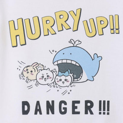 吉伊卡哇水族館 兒童T恤 Hurry Up 白色（附海龜鏡面）