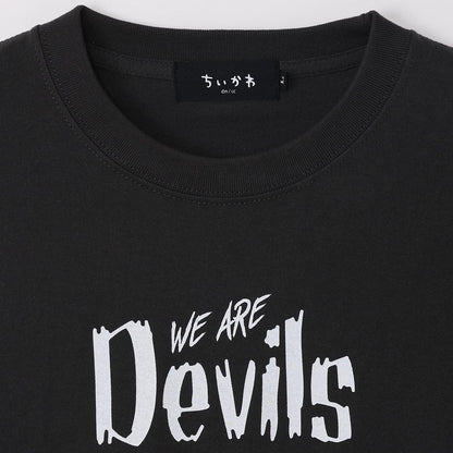 ちいかわ てんし♡あくま Tシャツ（WE ARE DEVILS スミ）